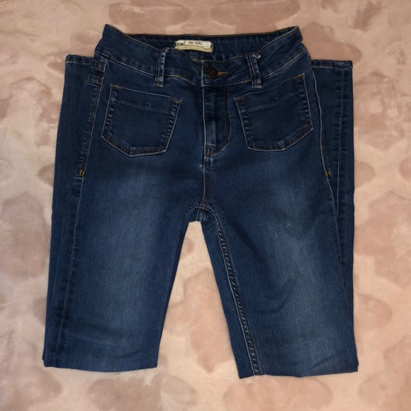Free People Denim - Free People Front Pocket Blue High-waisted Jeggings